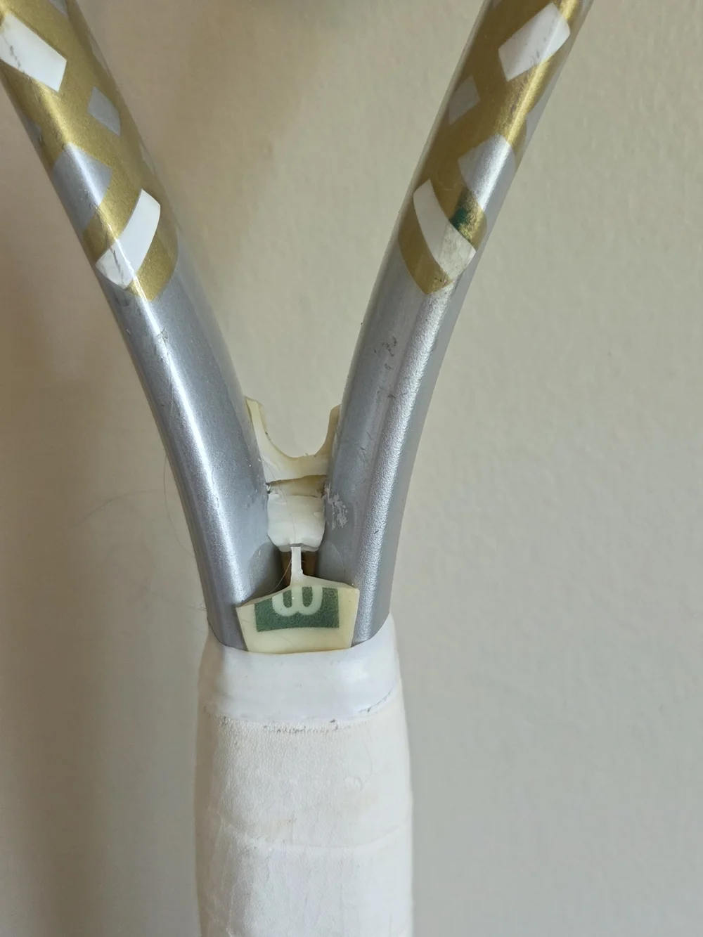 Wilson White Tennis Racket Wall Display with Red String Accent